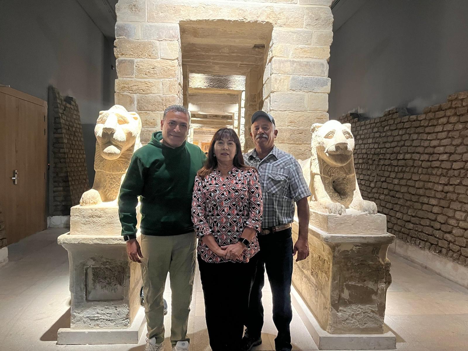 Museum gallery with ancient statues